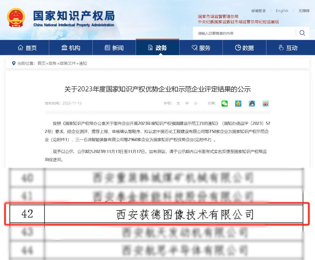 公司喜獲“國家知識產(chǎn)權(quán)優(yōu)勢企業(yè)”榮譽(yù)稱號